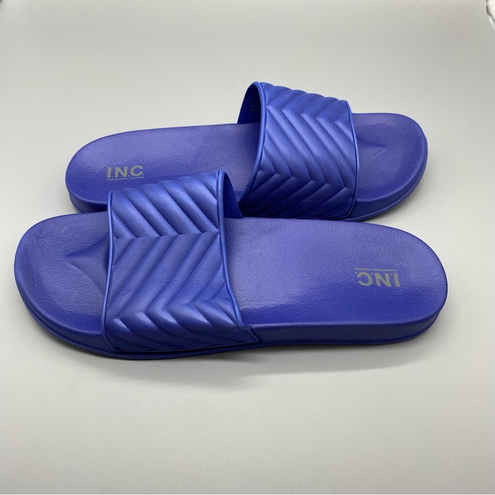 INC International Concepts Blue Slide Sandals